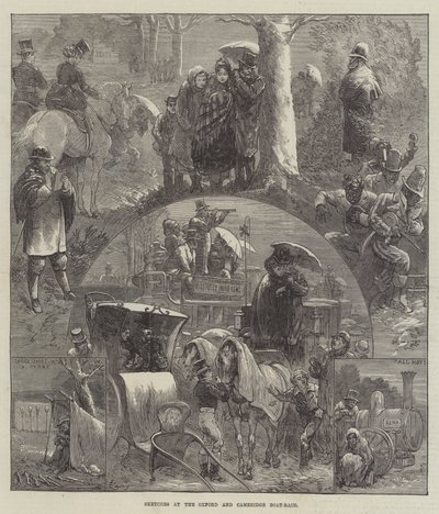 Sketches at the Oxford and Cambridge Boat-Race by Felix Regamey